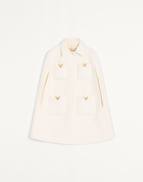 Valentino - Drill Double Cape - Ivory - Woman - Coats And Outerwear